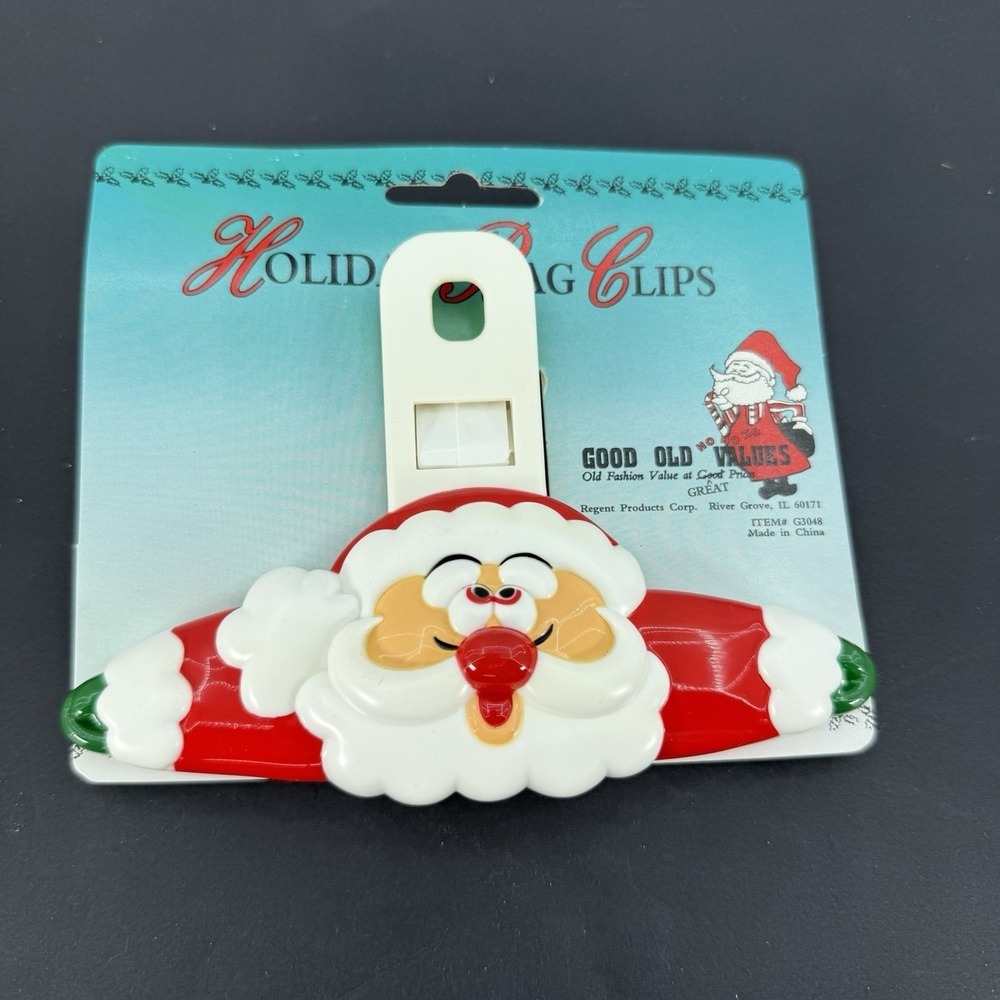 Vintage Santa Claus Chip Clips Christmas Collectible Rare